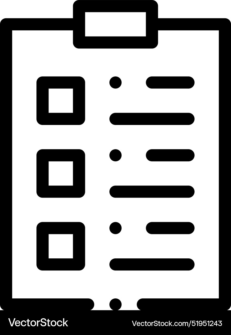 Check list icon thin linear style design isolated Vector Image