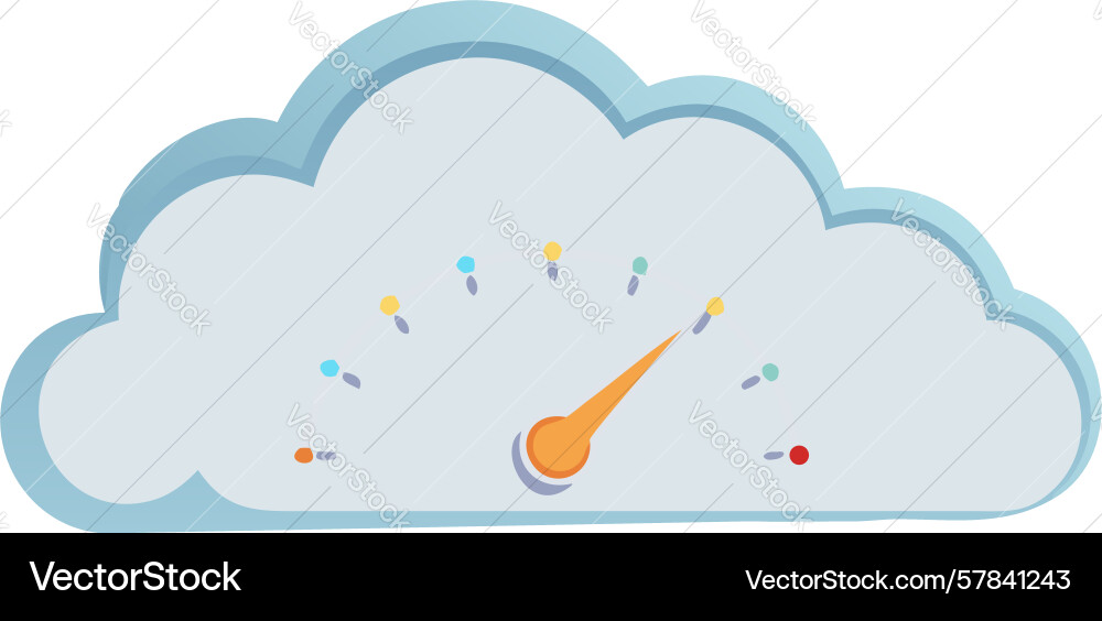 Cloud with speedometer icon performance and speed vector image