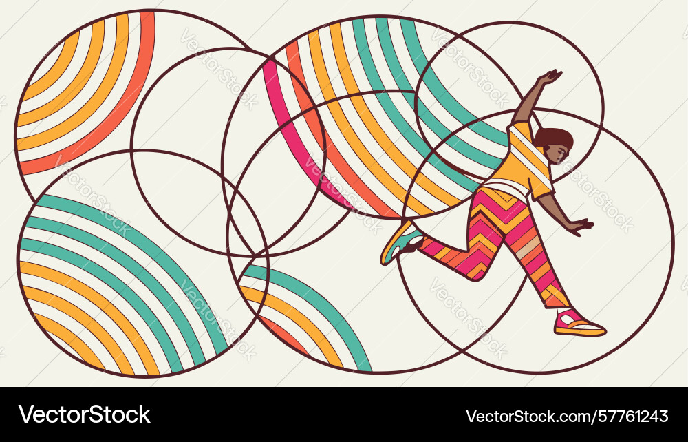 Dynamic basketball player in abstract geometric Vector Image
