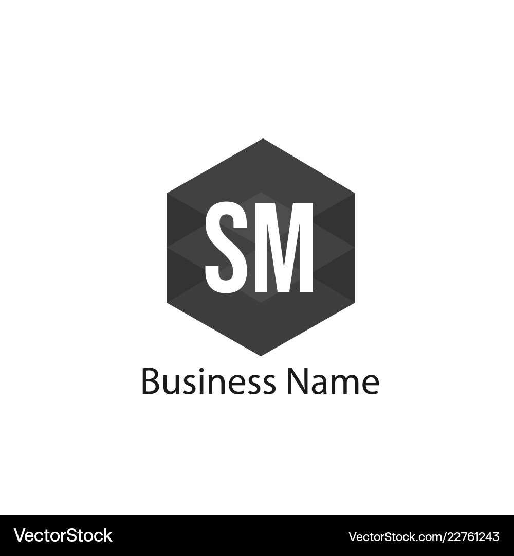 Initial letter sm logo template design Initial letter sm logo template design vector image