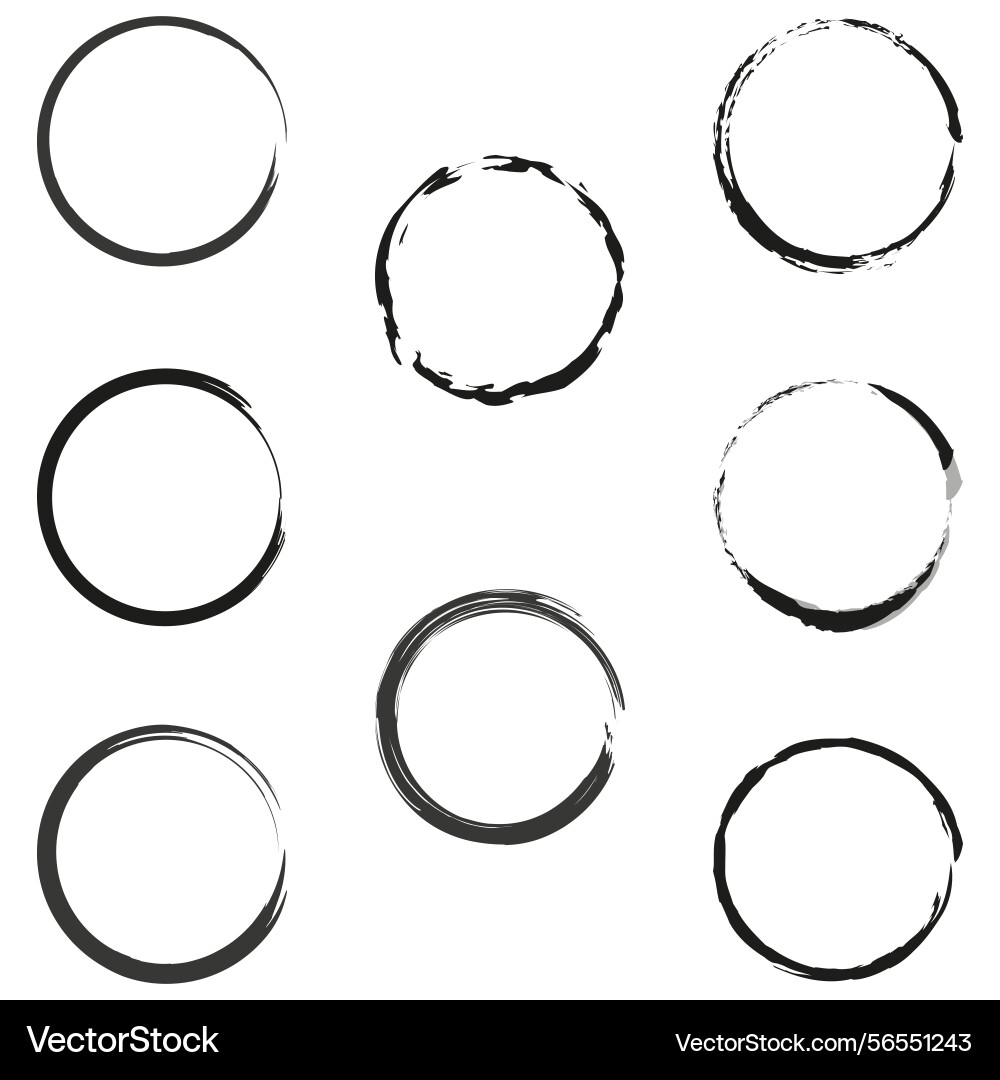 Ink circle frame grunge circular shape brush Ink circle frame grunge circular shape brush vector image
