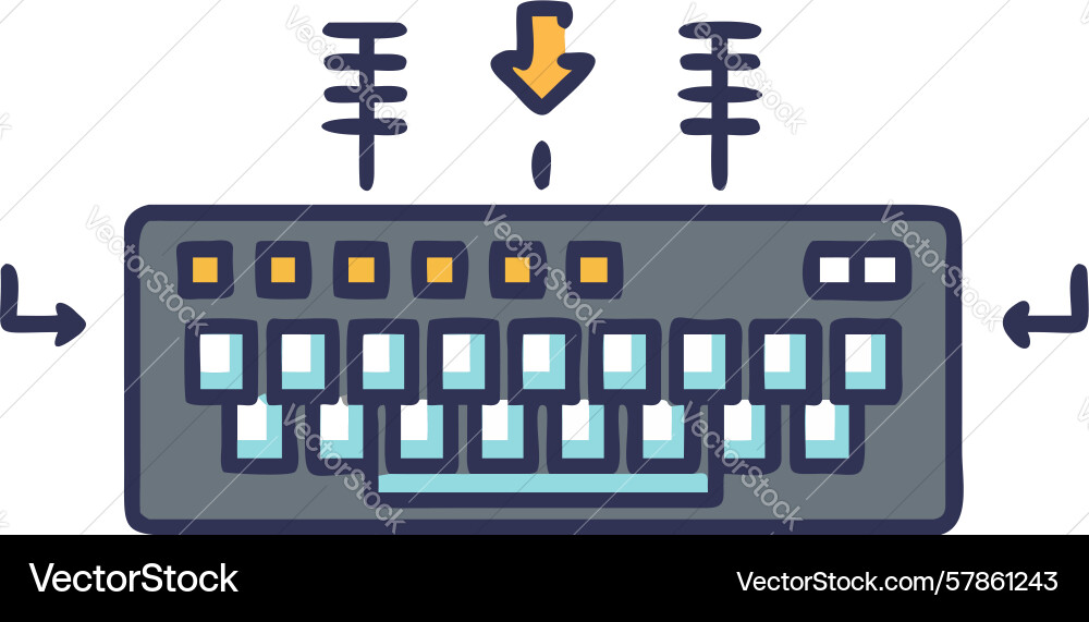 Keyboard with updown arrows for control design vector image