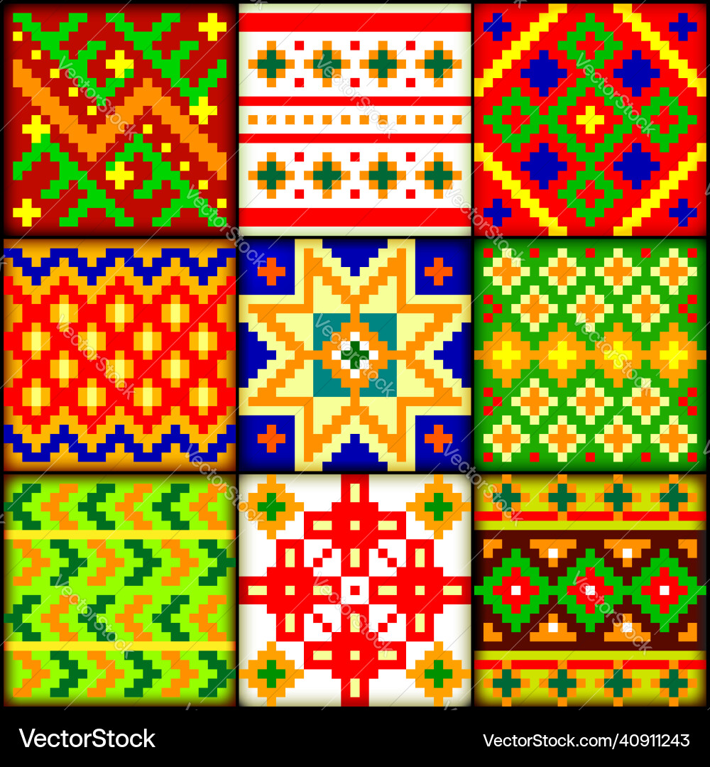 Latvian Folk Patterns Vector Image