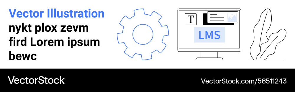 Learning management system interface represented Learning management system interface represented vector image