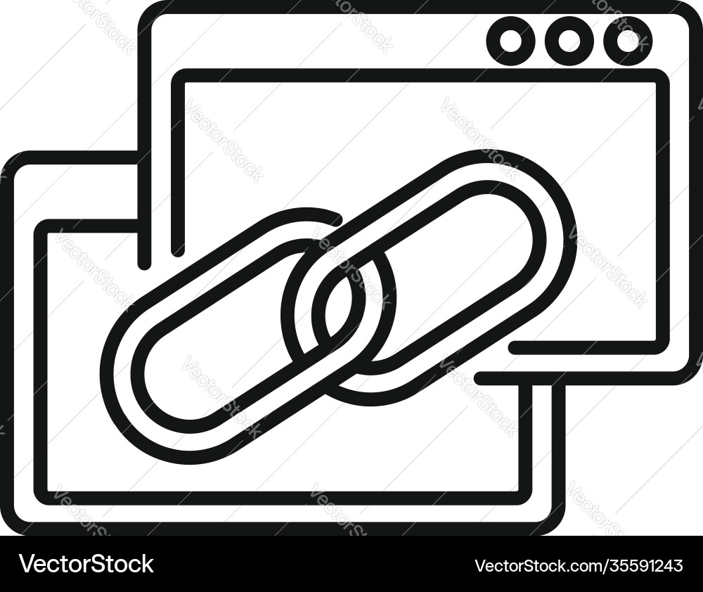Links web pages icon outline style Links web pages icon outline style vector image