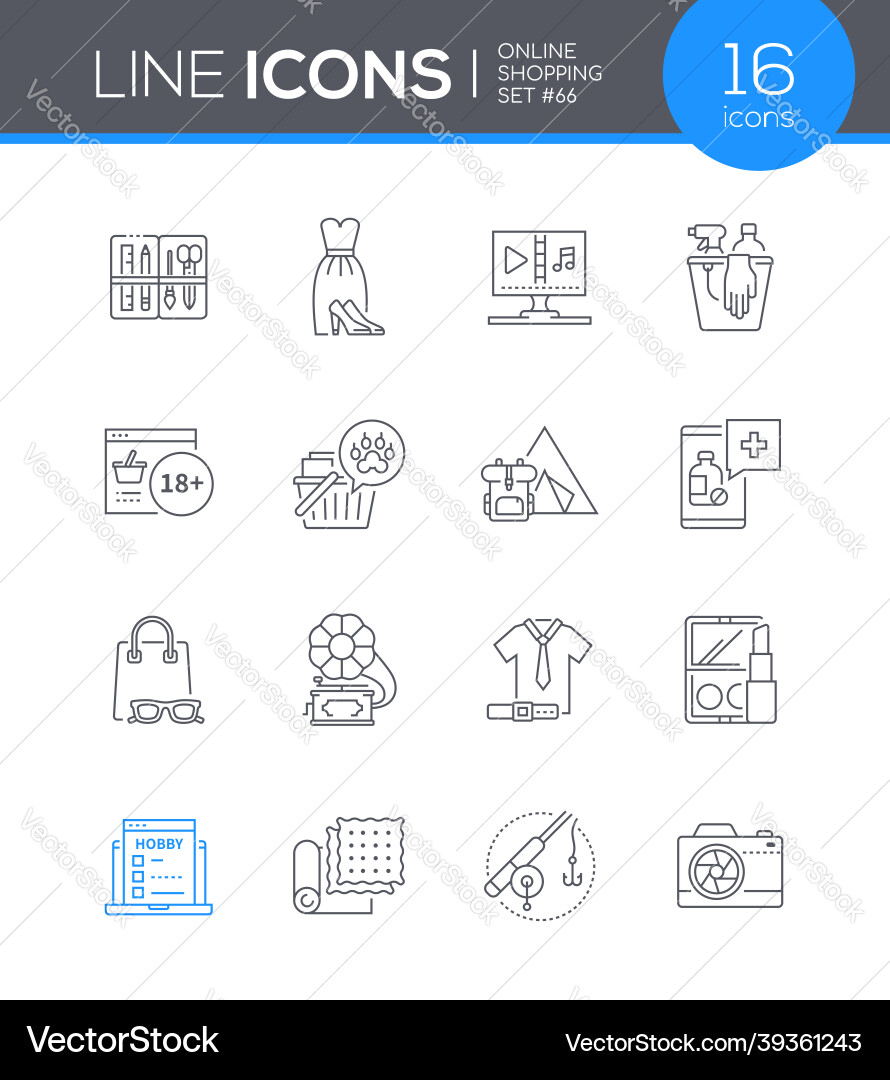 Online shopping - modern line design style icon vector image