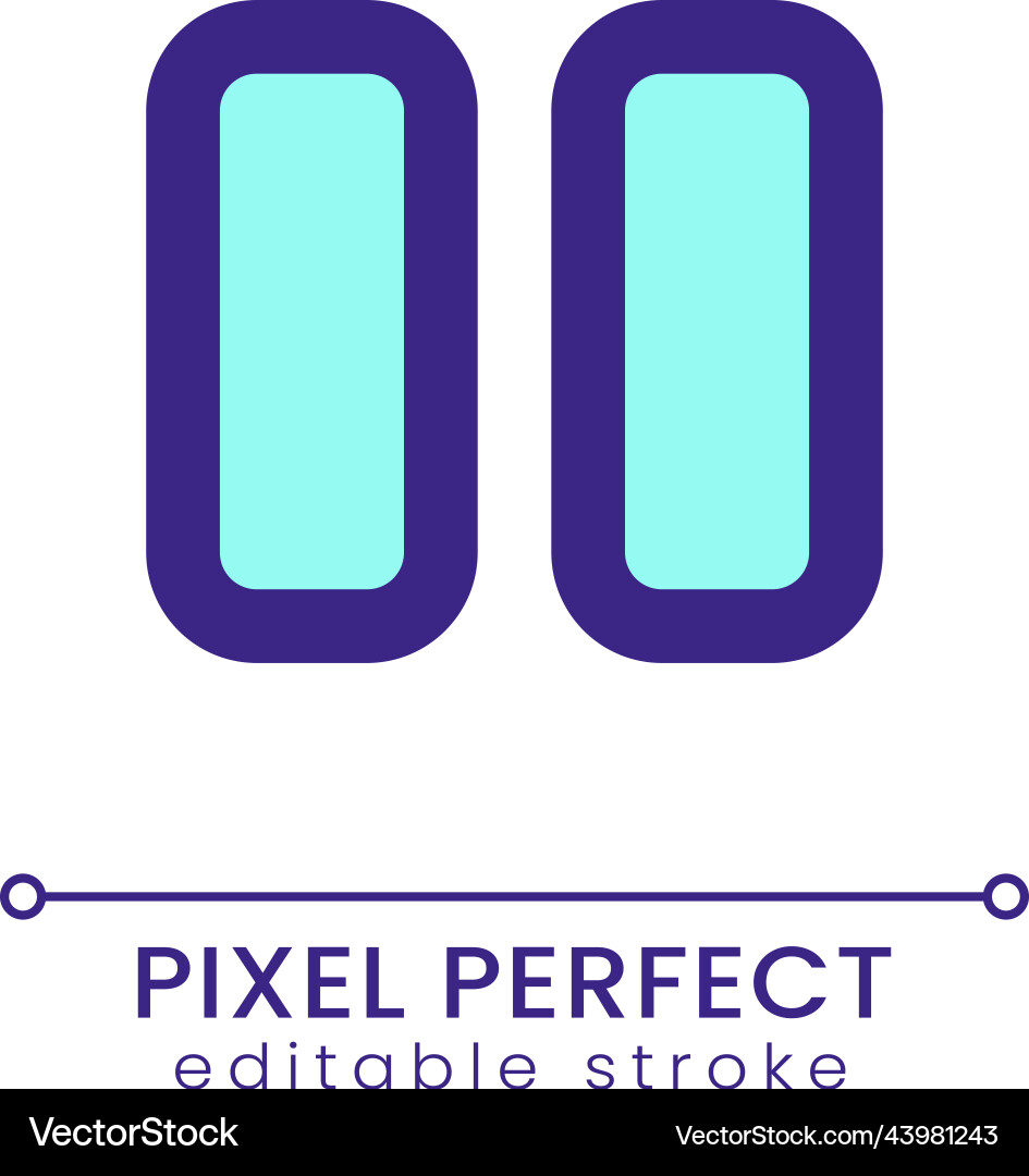 Pause pixel perfect rgb color ui icon Pause pixel perfect rgb color ui icon vector image