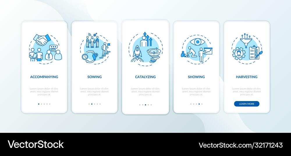 Project management onboarding mobile app page Project management onboarding mobile app page vector image
