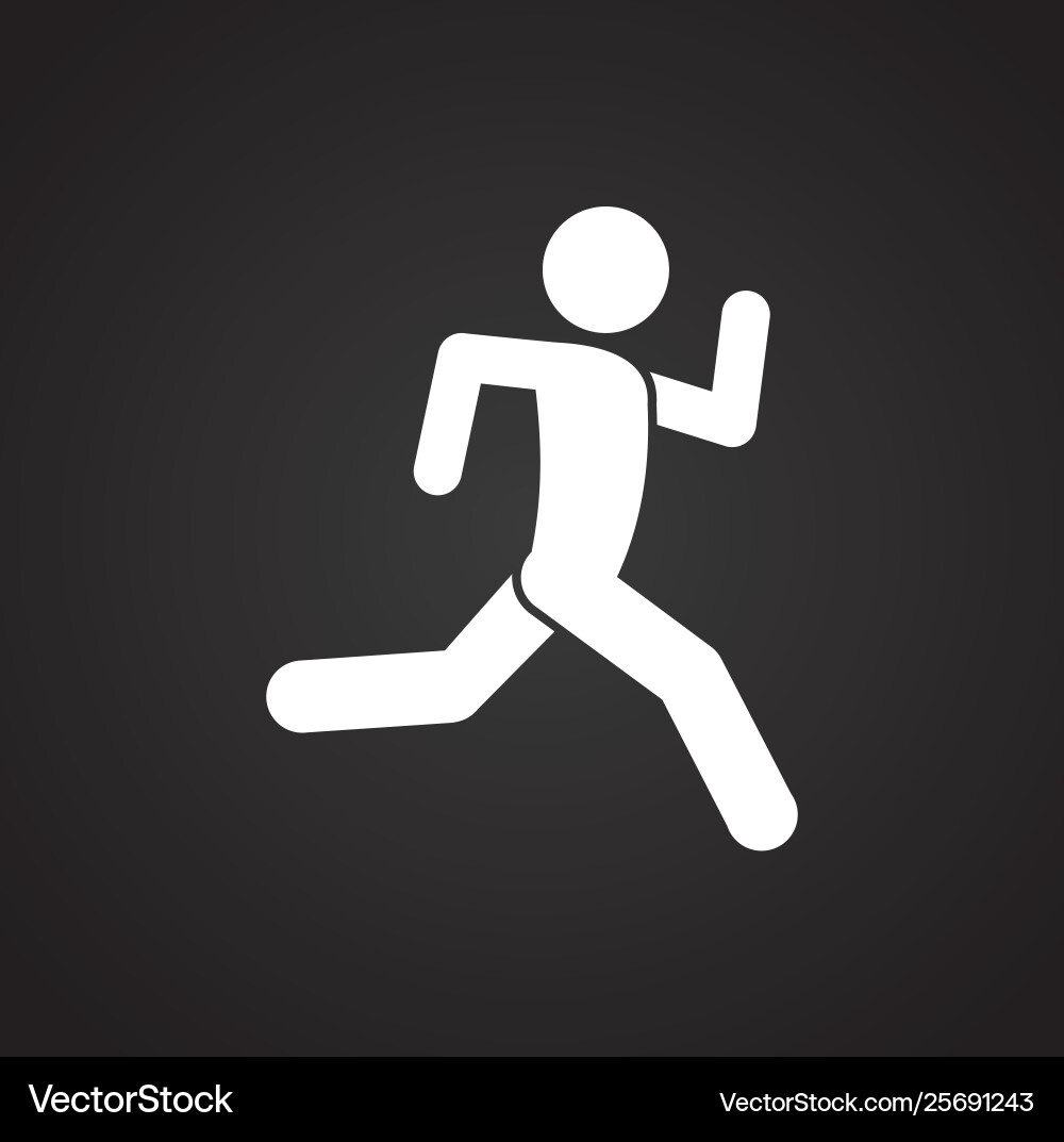 Running related icon on background for graphic Vector Image