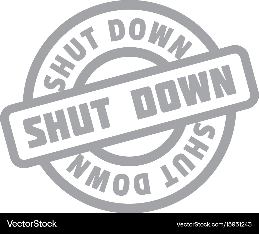 Shut down rubber stamp Royalty Free Vector Image