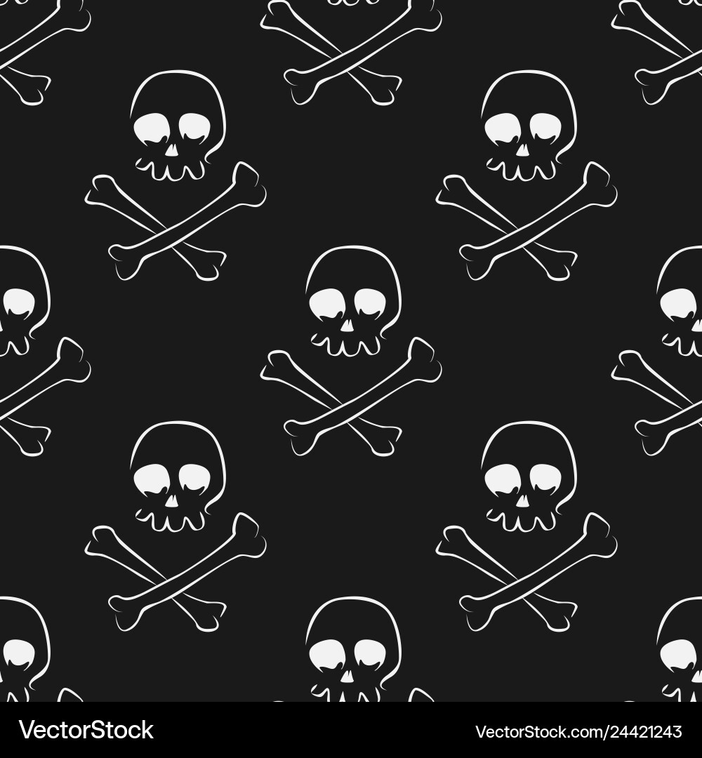 Skull and bones seamless pattern Skull and bones seamless pattern vector image