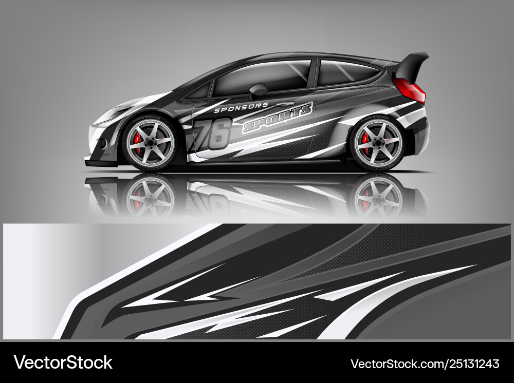 Sport car racing wrap design Sport car racing wrap design vector image