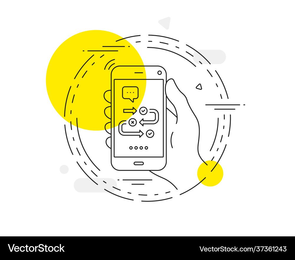 Survey progress line icon algorithm sign Survey progress line icon algorithm sign vector image