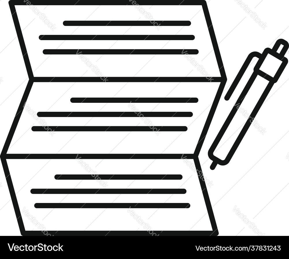 Syllabus write paper icon outline style vector image