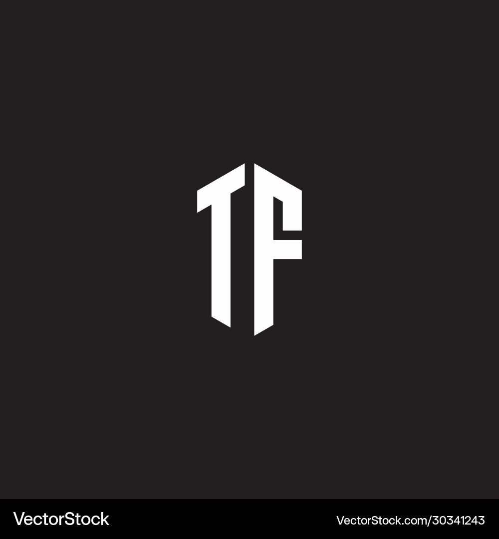 Tf logo monogram with hexagon shape style design Tf logo monogram with hexagon shape style design vector image