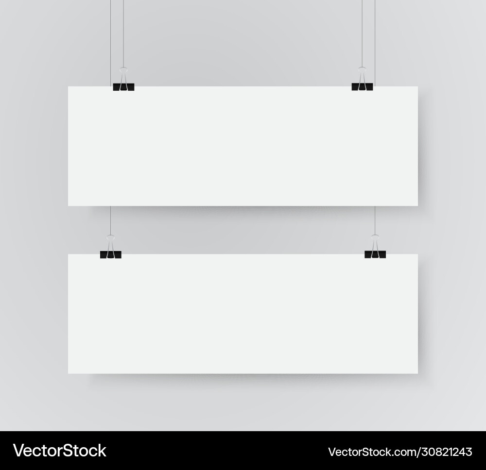 Two horizontal rectangle format paper sheet Two horizontal rectangle format paper sheet vector image