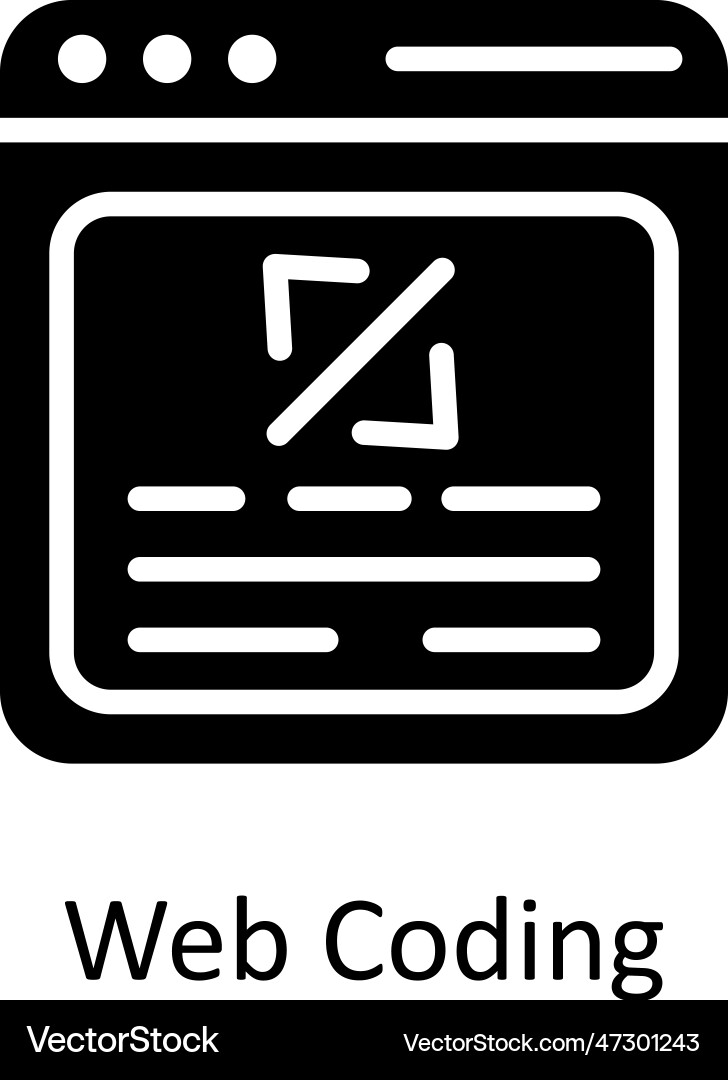 Web coding solid icon design Vector Image