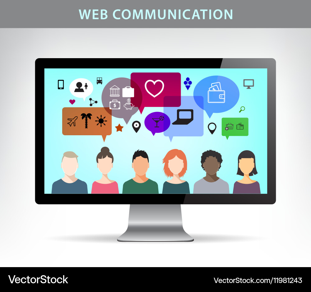 Web communication social net vector image