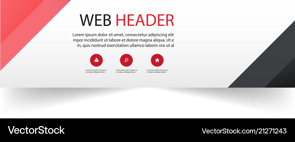 Web header abstract red black triangle background Web header abstract red black triangle background vector image