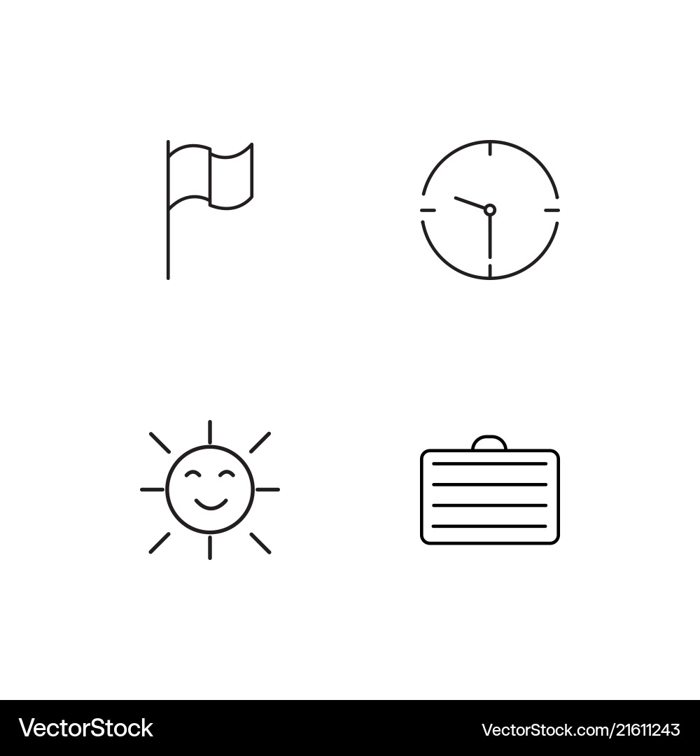 Web linear icons set simple outline vector image
