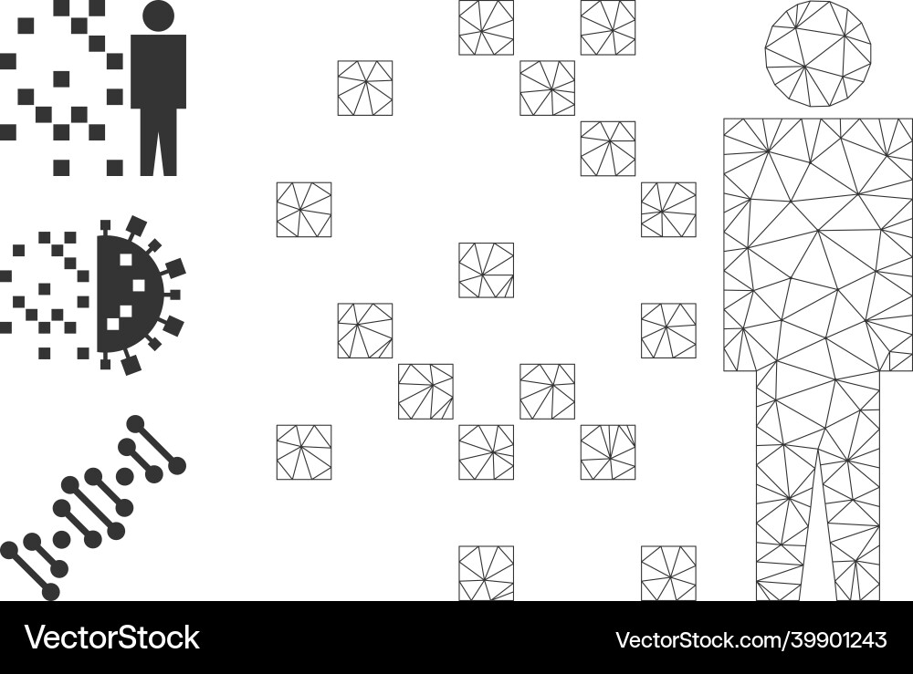 Web net digital man synthesis icon Web net digital man synthesis icon vector image