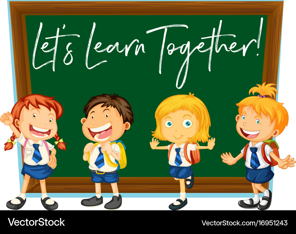 Word expression for lets learn together vector image
