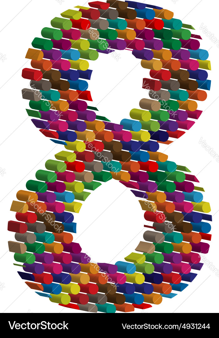 3d font number 8 vector image
