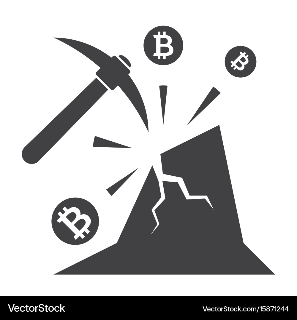 Bitcoin Mining Icon - Digital Currency – Royalty-Free Vector | VectorStock