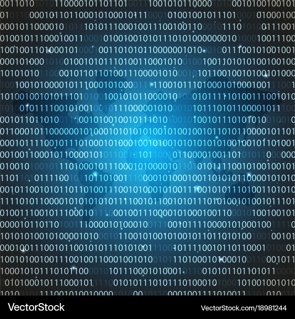 Blue binary computer code abstract Vector Image