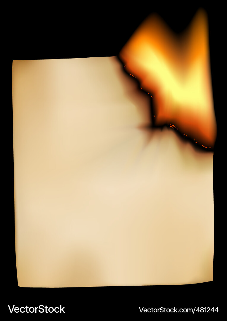 Burning Paper Flames Royalty Free Vector Image
