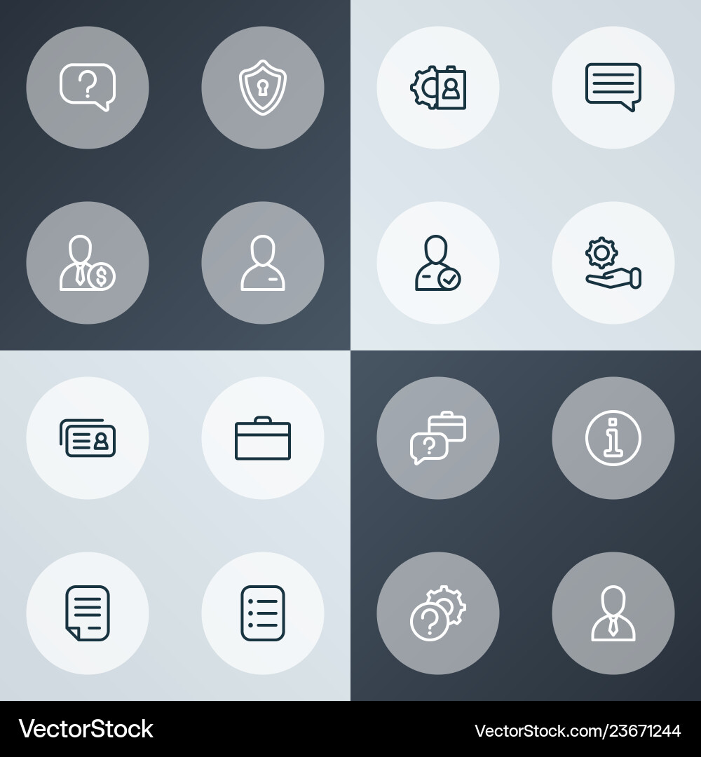 Business icons line style set with setting Business icons line style set with setting vector image