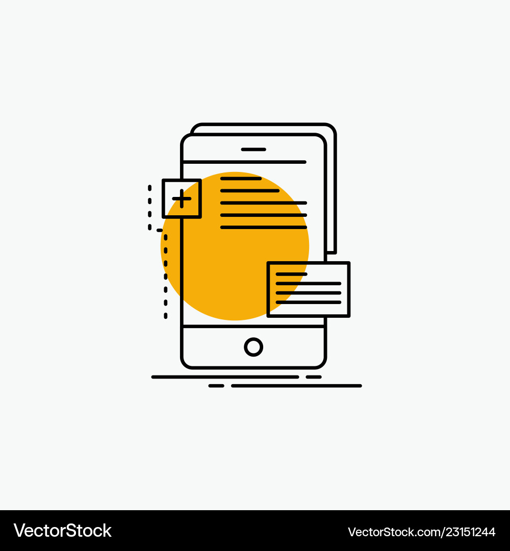 Frontend interface mobile phone developer line Frontend interface mobile phone developer line vector image