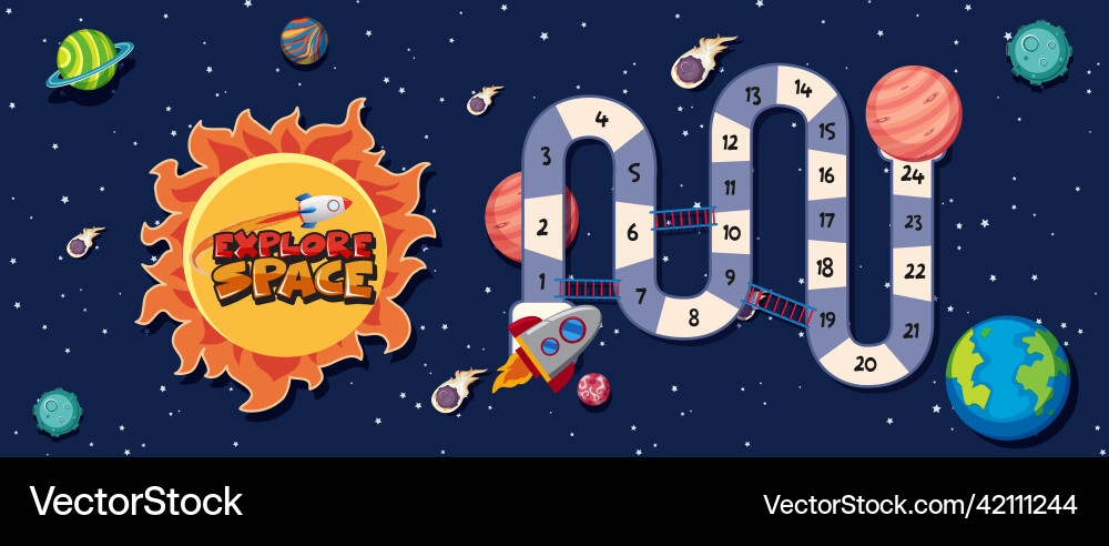 Game template with space theme background Game template with space theme background vector image