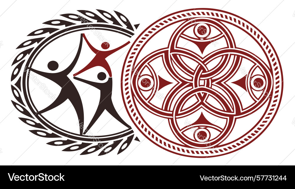 Intricate geometric circular pattern abstract Vector Image