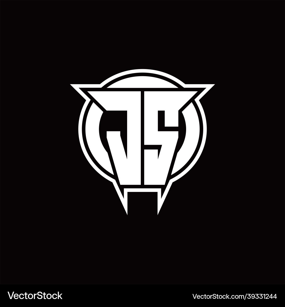 Js logo monogram with circle rounded shape design vector image