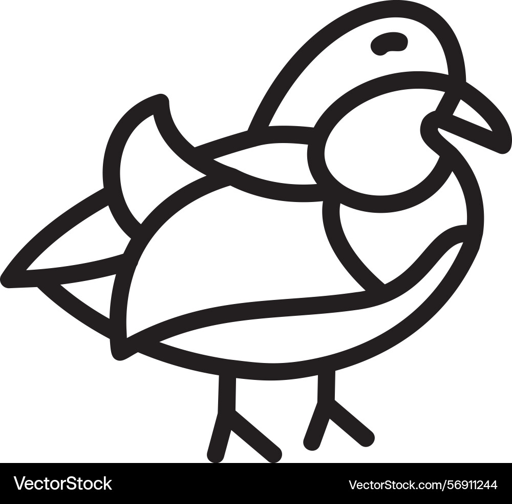 Mandarin duck linear style icon design vector image