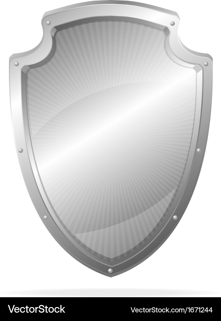 Metallic Shield Icon Royalty Free Vector Image
