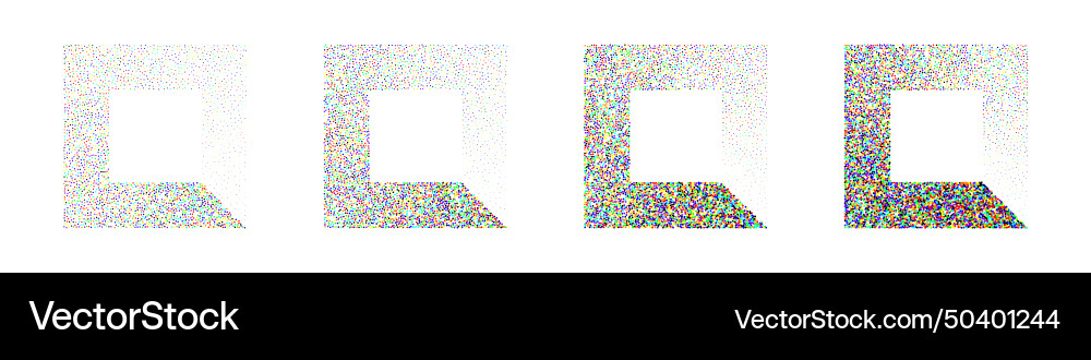 Quadratische punktierte Gegenstände Stipple Elemente Quadratische punktierte Gegenstände Stipple Elemente vektorbild