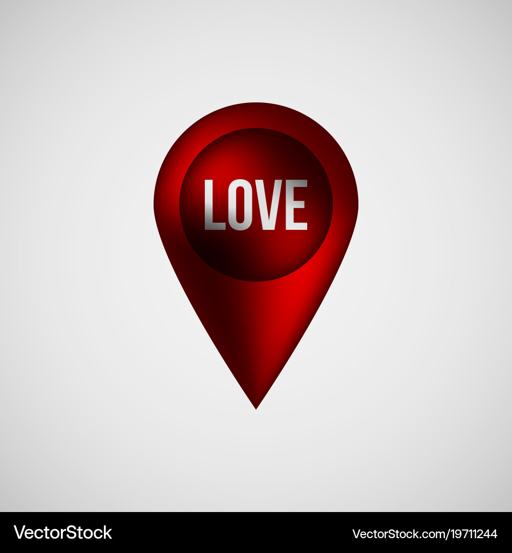 Red bubble map pointer badge vector image
