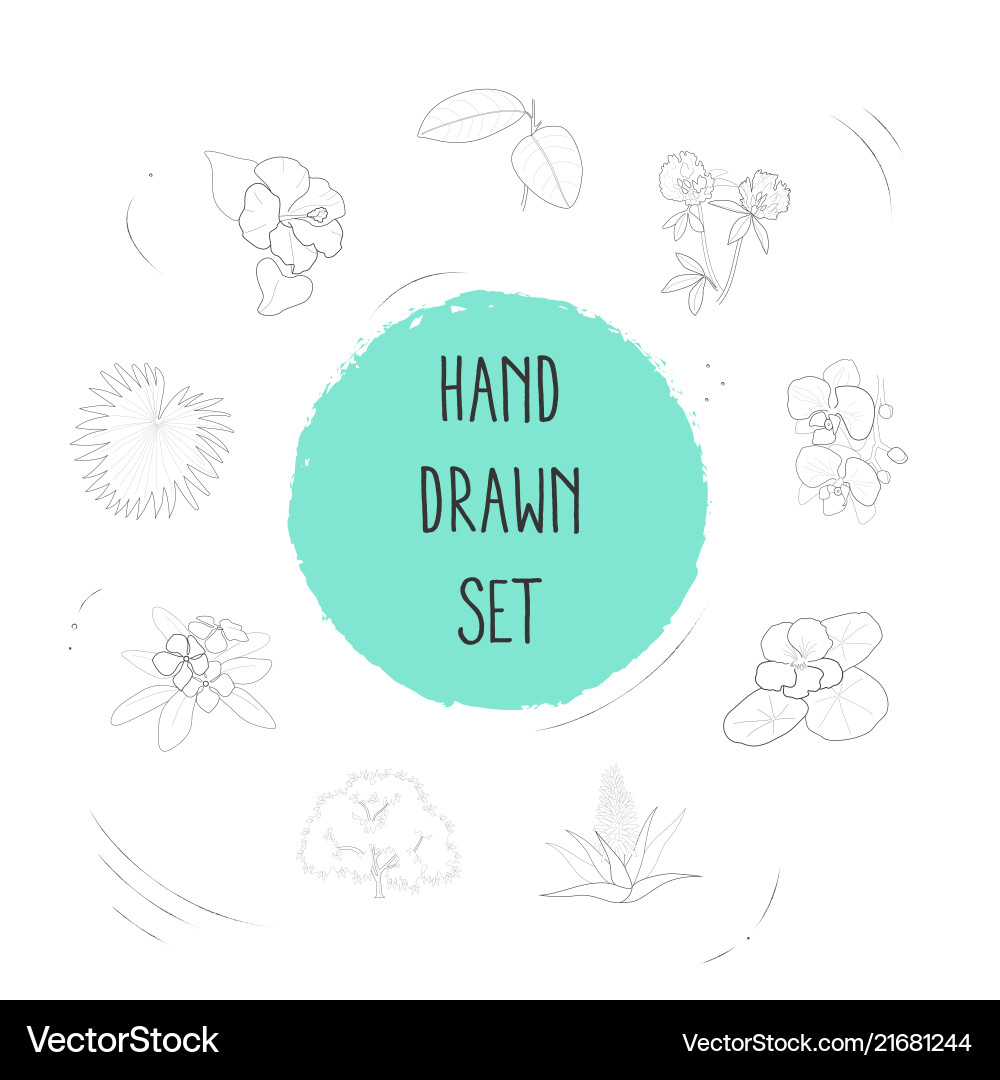Set botany icons line style symbols Set botany icons line style symbols Vector Image