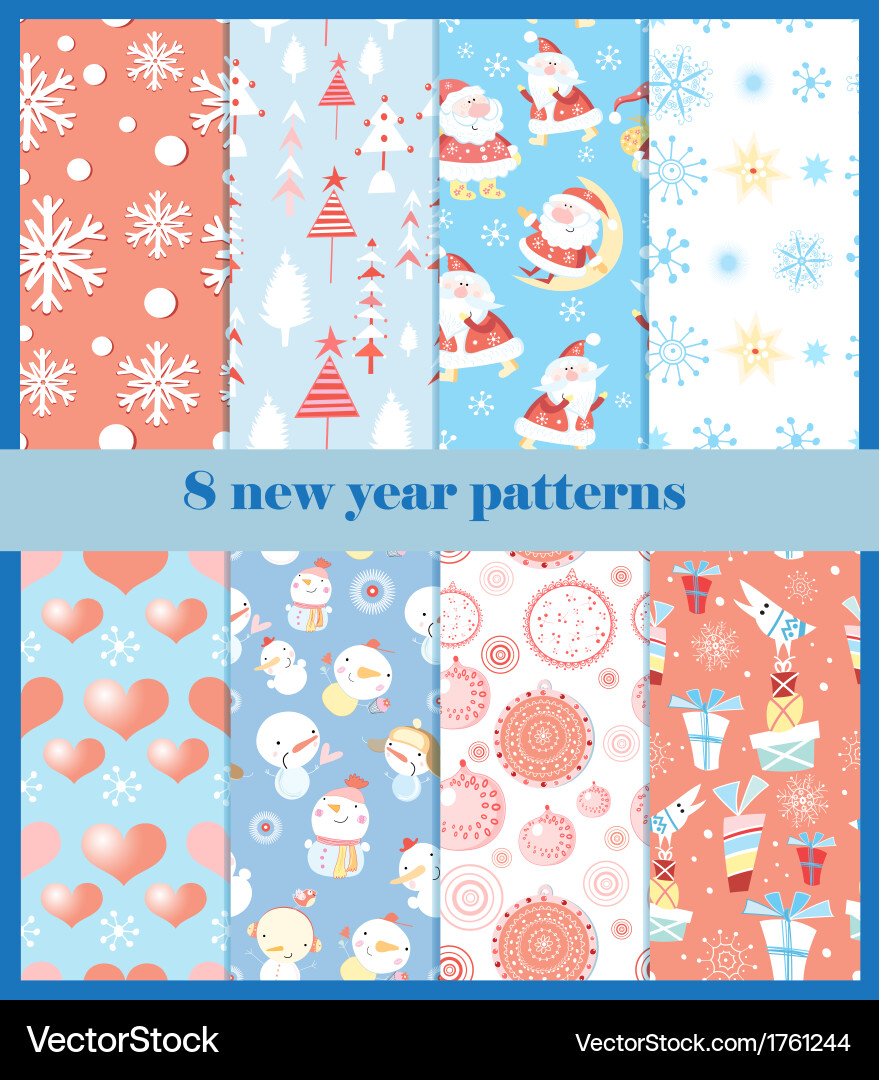 Set of patterns for the new year vector image