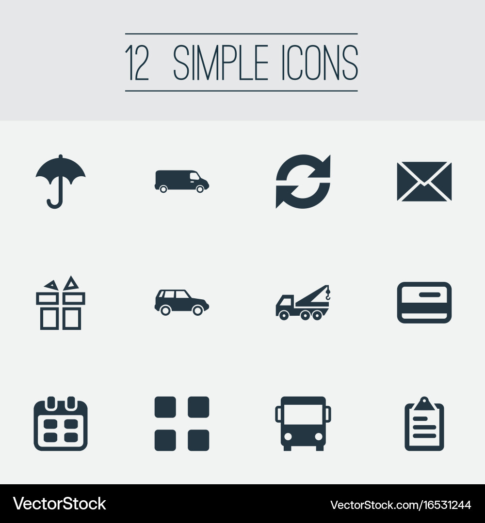 Set of simple delivery icons vector image