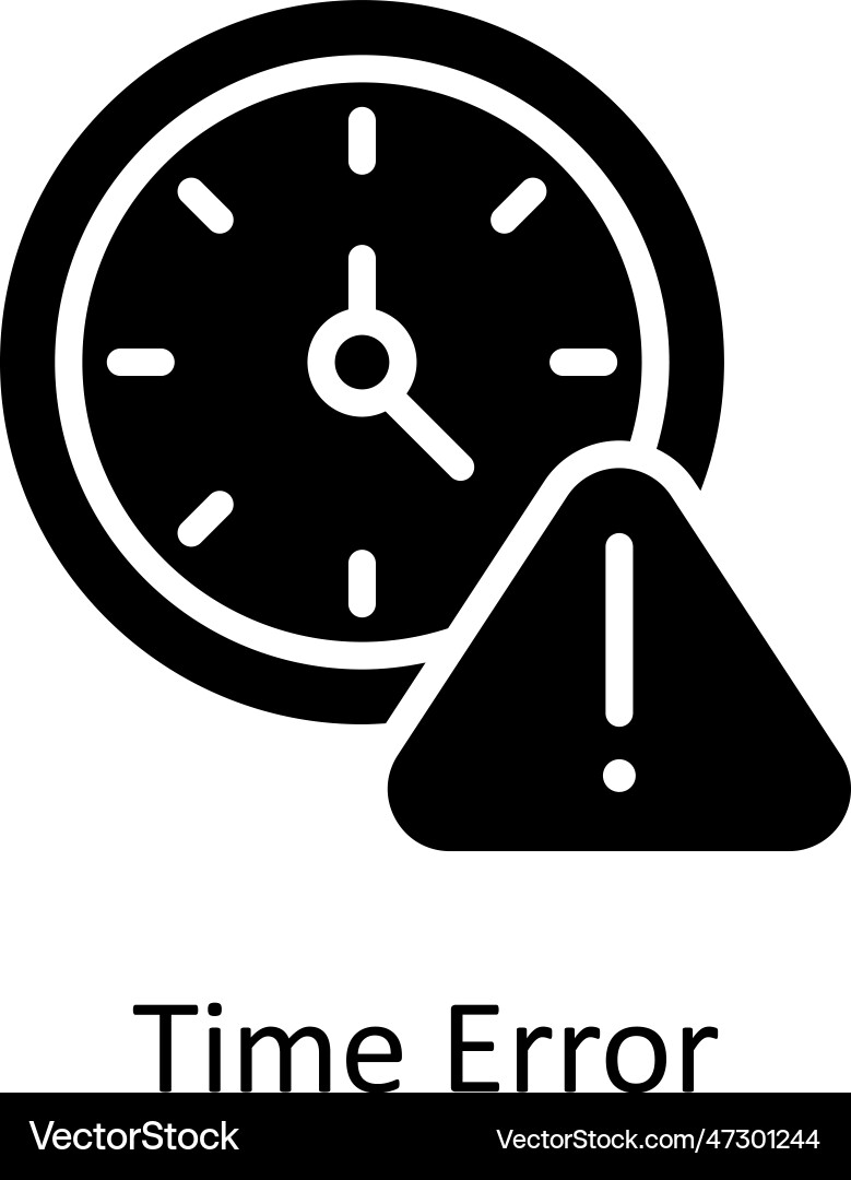 Time error solid icon design Vector Image