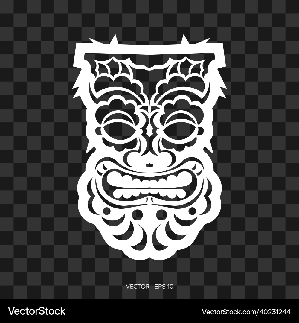 Totem in the shape of a face made patterns Totem in the shape of a face made patterns Vector Image
