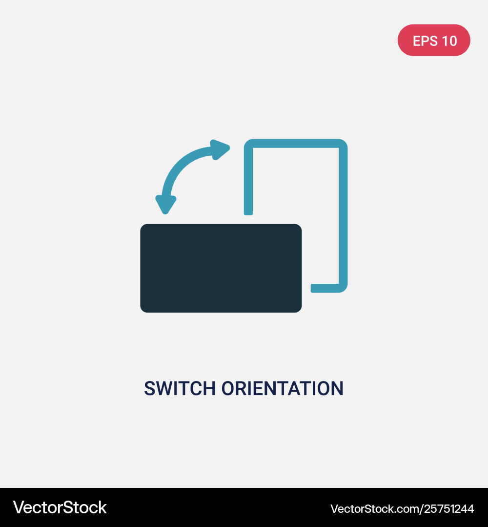 Two color switch orientation button icon from vector image