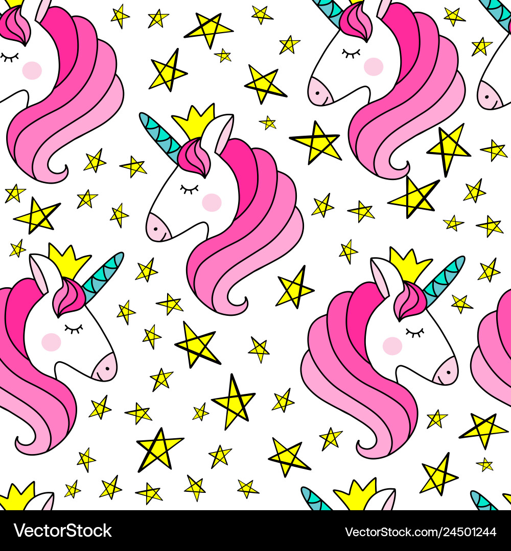 Unicorn seamless pattern Unicorn seamless pattern vector image