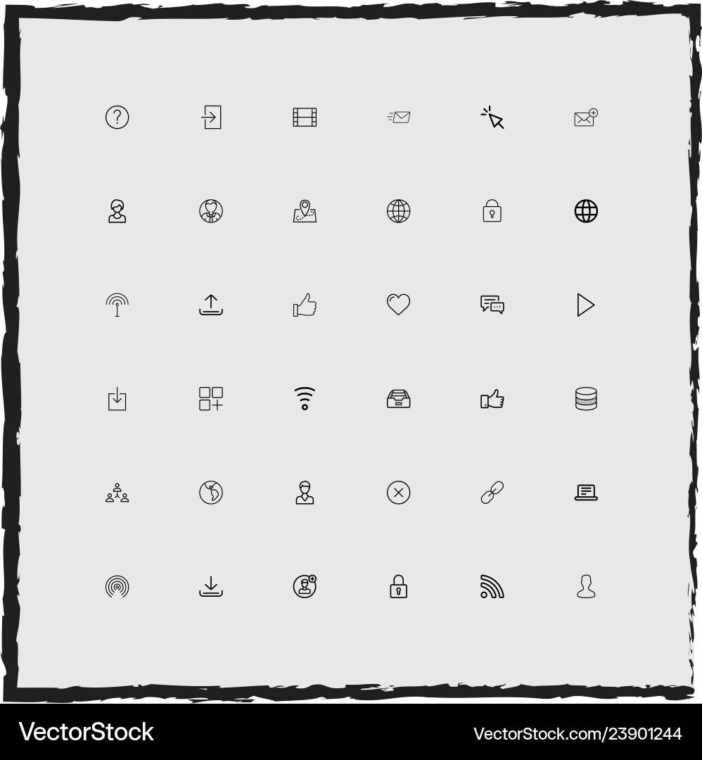 Web simple linear icons set Web simple linear icons set Vector Image