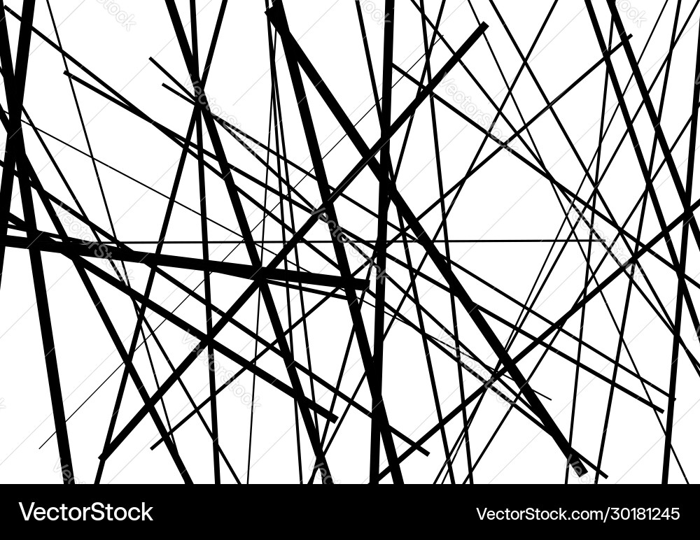 Abstract geometric art with random chaotic lines Vector Image