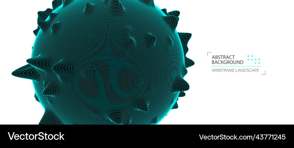 Abstract sphere background with waves 3d surface Abstract sphere background with waves 3d surface vector image