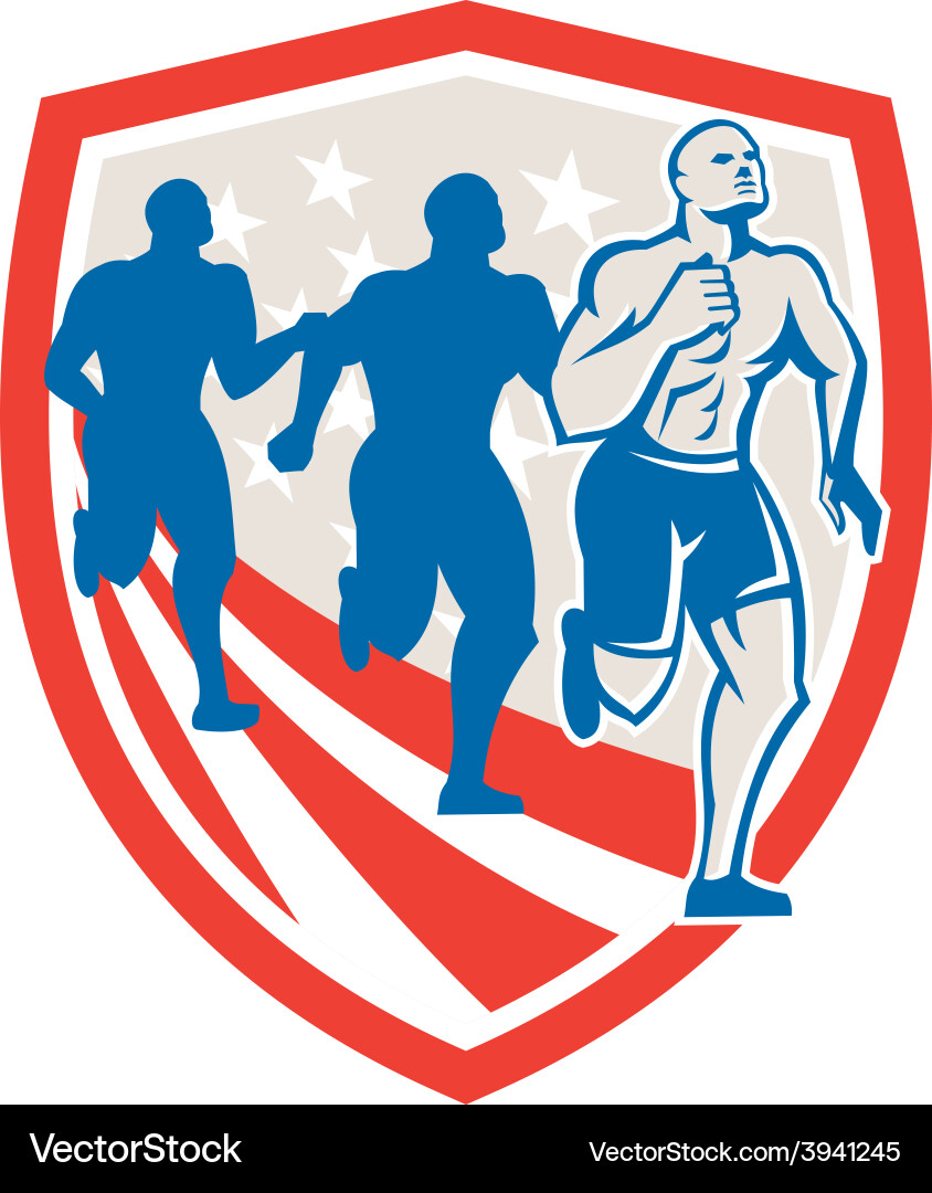 American CrossFit Runners Shield Vector Image